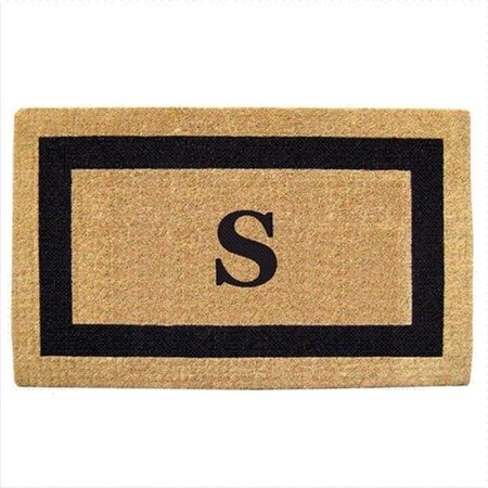 NEDIA HOME Nedia Home 02071S Single Picture - Black Frame 24 x 57 In. Heavy Duty Coir Doormat - Monogrammed S O2071S